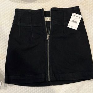 Free People Zip Up Mini Skirt